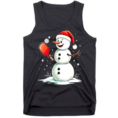 Christmas Pickleball Player Funny Pickleball Snowman Xmas Gift Tank Top