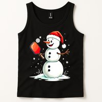 Christmas Pickleball Player Funny Pickleball Snowman Xmas Gift Tank Top