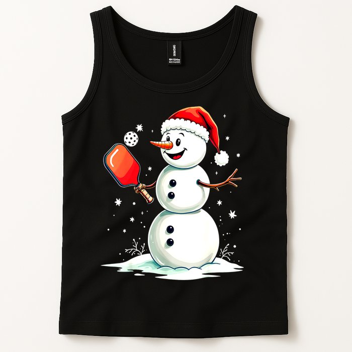 Christmas Pickleball Player Funny Pickleball Snowman Xmas Gift Tank Top