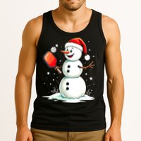 Christmas Pickleball Player Funny Pickleball Snowman Xmas Gift Tank Top