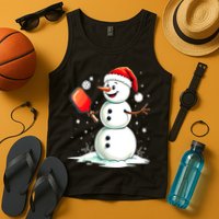 Christmas Pickleball Player Funny Pickleball Snowman Xmas Gift Tank Top