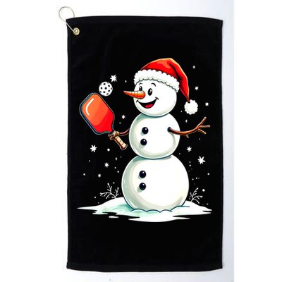 Christmas Pickleball Player Funny Pickleball Snowman Xmas Gift Golf Towel