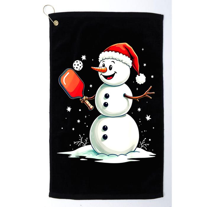 Christmas Pickleball Player Funny Pickleball Snowman Xmas Gift Golf Towel