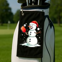 Christmas Pickleball Player Funny Pickleball Snowman Xmas Gift Golf Towel