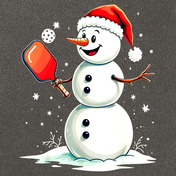 Christmas Pickleball Player Funny Pickleball Snowman Xmas Gift Cotton Canvas Backpack