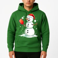 Christmas Pickleball Player Funny Pickleball Snowman Xmas Gift Hoodie