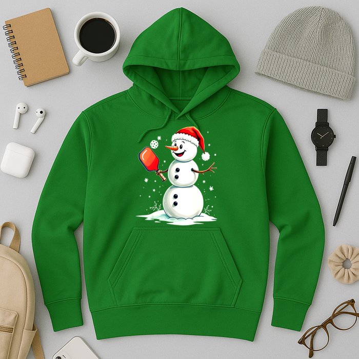 Christmas Pickleball Player Funny Pickleball Snowman Xmas Gift Hoodie