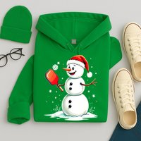 Christmas Pickleball Player Funny Pickleball Snowman Xmas Gift Hoodie