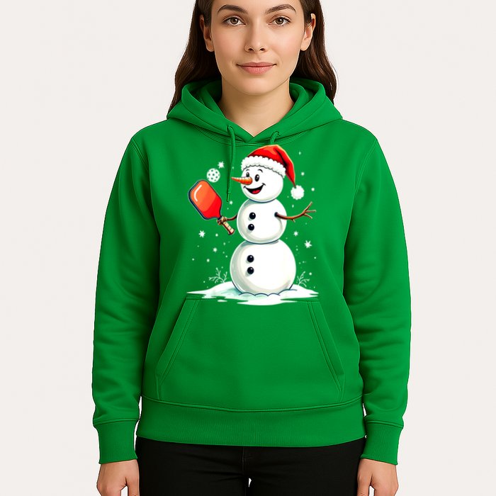 Christmas Pickleball Player Funny Pickleball Snowman Xmas Gift Hoodie