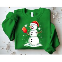 Christmas Pickleball Player Funny Pickleball Snowman Xmas Gift Sweatshirt