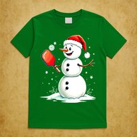 Christmas Pickleball Player Funny Pickleball Snowman Xmas Gift T-Shirt