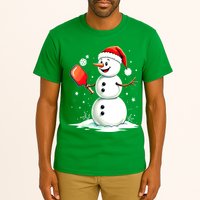 Christmas Pickleball Player Funny Pickleball Snowman Xmas Gift Tall T-Shirt
