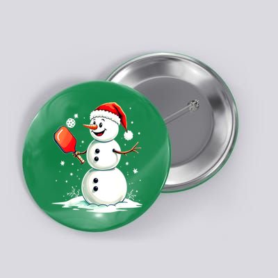 Christmas Pickleball Player Funny Pickleball Snowman Xmas Gift Button