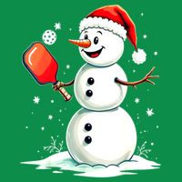 Christmas Pickleball Player Funny Pickleball Snowman Xmas Gift Button