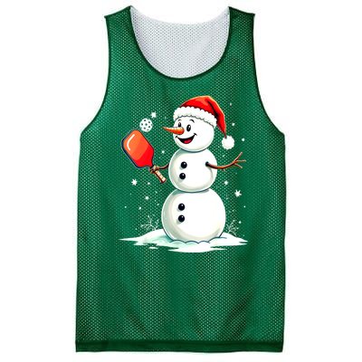 Christmas Pickleball Player Funny Pickleball Snowman Xmas Gift Mesh Reversible Basketball Jersey Tank