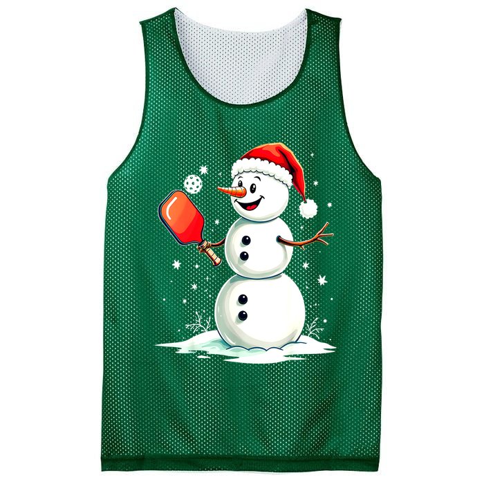 Christmas Pickleball Player Funny Pickleball Snowman Xmas Gift Mesh Reversible Basketball Jersey Tank