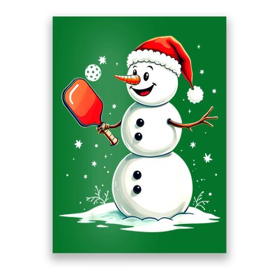 Christmas Pickleball Player Funny Pickleball Snowman Xmas Gift Poster