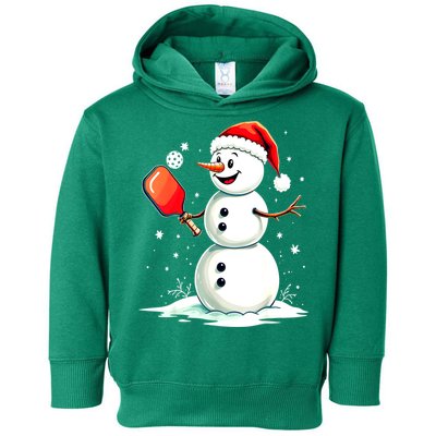 Christmas Pickleball Player Funny Pickleball Snowman Xmas Gift Toddler Hoodie
