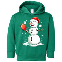 Christmas Pickleball Player Funny Pickleball Snowman Xmas Gift Toddler Hoodie