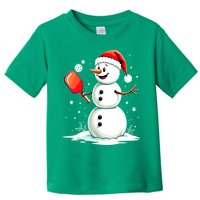 Christmas Pickleball Player Funny Pickleball Snowman Xmas Gift Toddler T-Shirt