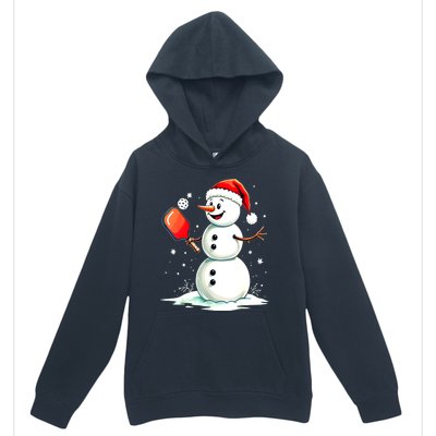 Christmas Pickleball Player Funny Pickleball Snowman Xmas Gift Urban Pullover Hoodie