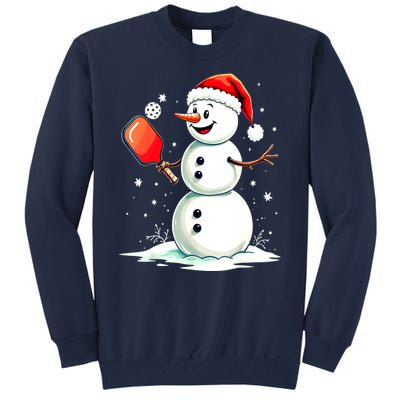 Christmas Pickleball Player Funny Pickleball Snowman Xmas Gift Tall Sweatshirt