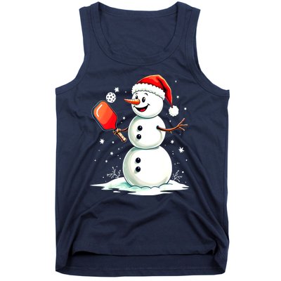 Christmas Pickleball Player Funny Pickleball Snowman Xmas Gift Tank Top