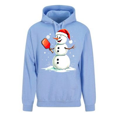 Christmas Pickleball Player Funny Pickleball Snowman Xmas Gift Unisex Surf Hoodie