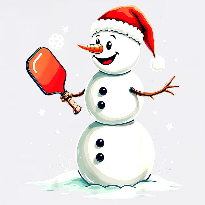 Christmas Pickleball Player Funny Pickleball Snowman Xmas Gift Garment-Dyed Sweatshirt