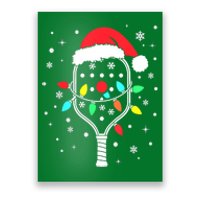 Christmas Pickleball Player Xmas Lights Santa Hat Pickleball Gift Poster