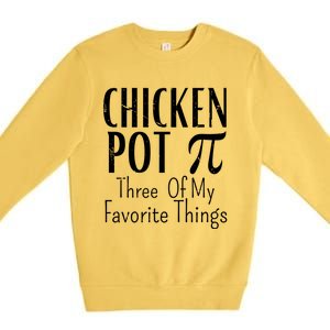 Chicken Pot Pie Funny Math Pun Chicken Pot Pi Day Gift Premium Crewneck Sweatshirt