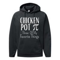 Chicken Pot Pie Funny Math Pun Chicken Pot Pi Day Gift Performance Fleece Hoodie