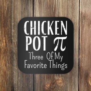 Chicken Pot Pie Funny Math Pun Chicken Pot Pi Day Gift Coaster