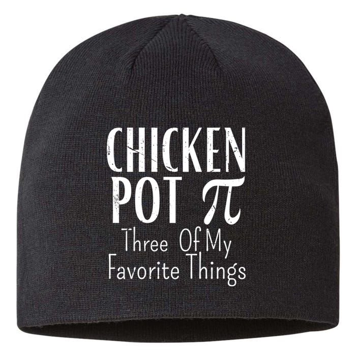 Chicken Pot Pie Funny Math Pun Chicken Pot Pi Day Gift Sustainable Beanie