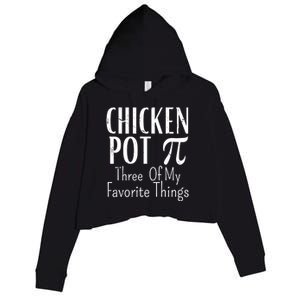 Chicken Pot Pie Funny Math Pun Chicken Pot Pi Day Gift Crop Fleece Hoodie