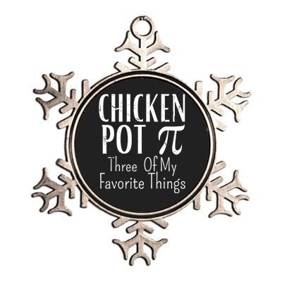 Chicken Pot Pie Funny Math Pun Chicken Pot Pi Day Gift Metallic Star Ornament