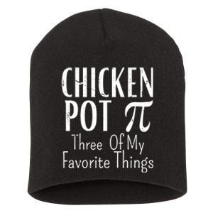 Chicken Pot Pie Funny Math Pun Chicken Pot Pi Day Gift Short Acrylic Beanie