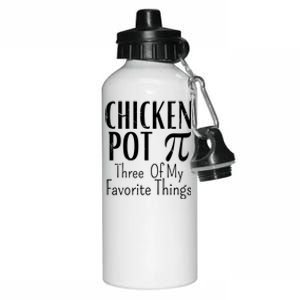 Chicken Pot Pie Funny Math Pun Chicken Pot Pi Day Gift Aluminum Water Bottle