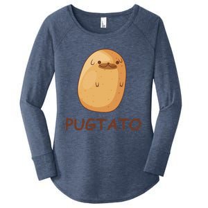 Cute Pug Potato Funny Dog Potato PUGTATO Women's Perfect Tri Tunic Long Sleeve Shirt