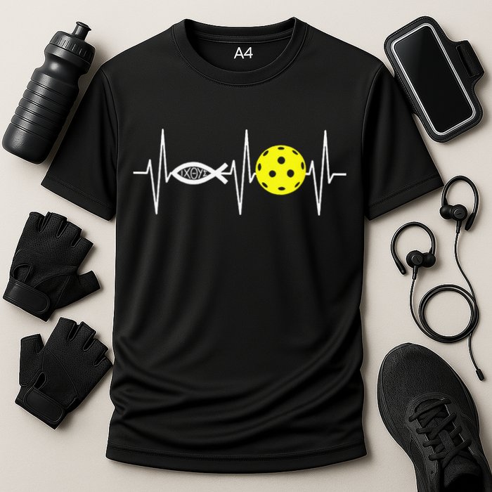 Christian Pickleball Player Ichthys Jesus Fish Symbol Performance Shirt