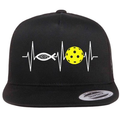 Christian Pickleball Player Ichthys Jesus Fish Symbol Flatbill Hat