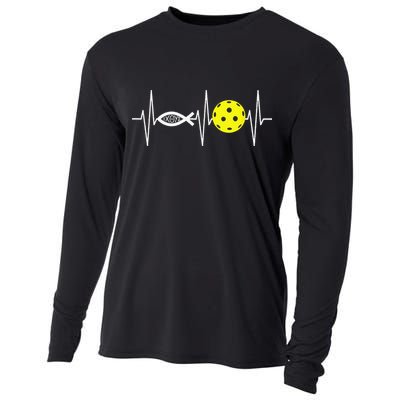 Christian Pickleball Player Ichthys Jesus Fish Symbol Cooling Performance Long Sleeve Crew
