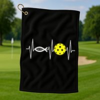 Christian Pickleball Player Ichthys Jesus Fish Symbol Golf Towel