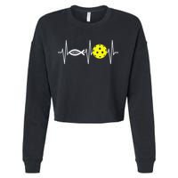 Christian Pickleball Player Ichthys Jesus Fish Symbol Cropped Pullover Crew