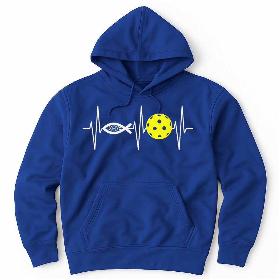 Christian Pickleball Player Ichthys Jesus Fish Symbol Hoodie