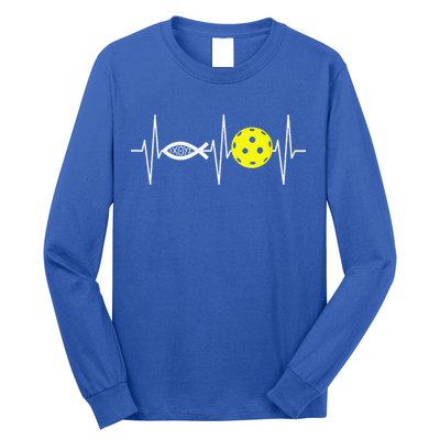 Christian Pickleball Player Ichthys Jesus Fish Symbol Long Sleeve Shirt