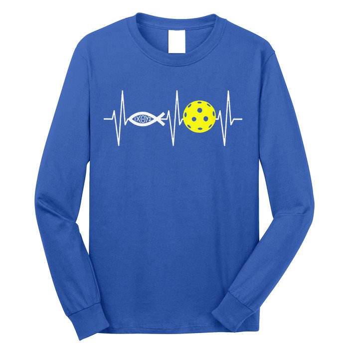 Christian Pickleball Player Ichthys Jesus Fish Symbol Long Sleeve Shirt