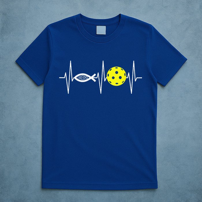 Christian Pickleball Player Ichthys Jesus Fish Symbol T-Shirt
