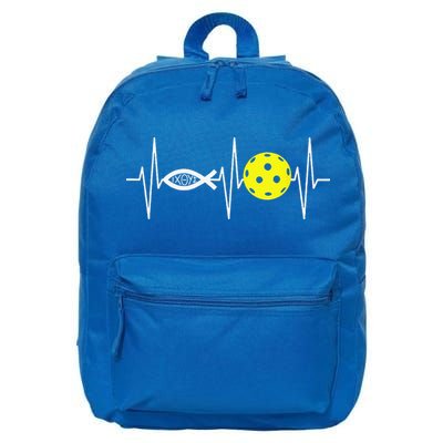 Christian Pickleball Player Ichthys Jesus Fish Symbol 16 in Basic Backpack