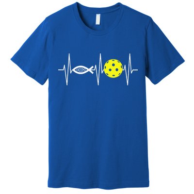 Christian Pickleball Player Ichthys Jesus Fish Symbol Premium T-Shirt